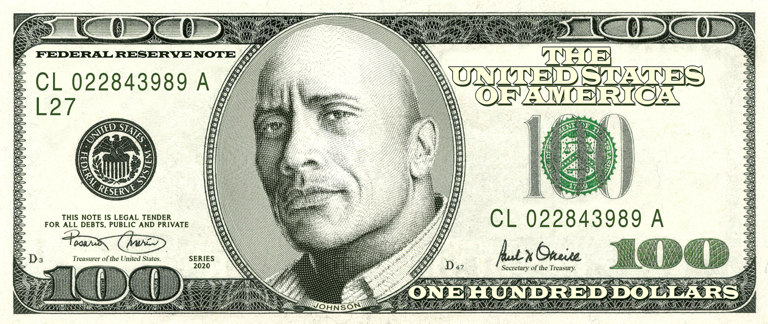 The Rock Dollar Bill